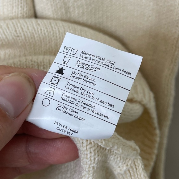 Vince New Ivory Cotton Hoodied Deep V Belted Knit Pullover L Coastal Designer - Picture 7 of 9